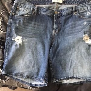Distressed Denim Shorts